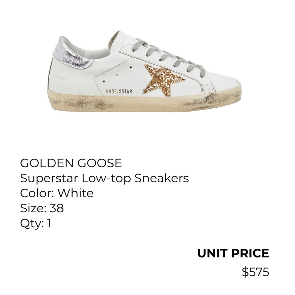 Golden Goose Mixed Metallic White Leather Sneakers